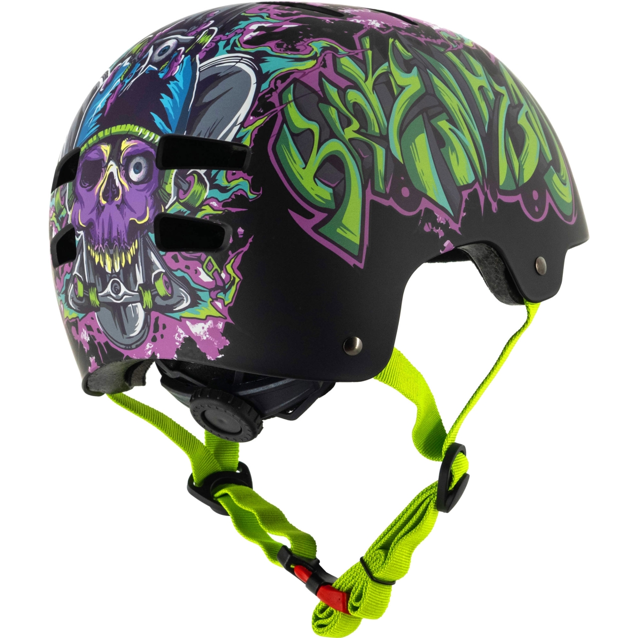 Broken Head Board Shredder Kinder-Fahrradhelm mit farbigem Skate-Design