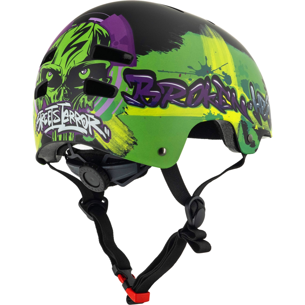 Broken Head Street Terror Skatehelm und MTB-Helm in Grün und Lila